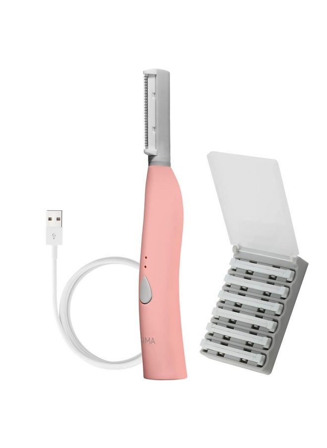 SPA SCIENCES - SIMA Sonic Dermaplaning Tool - Patented Painless 2 in 1 Facial Exfoliation & Peach Fuzz-Hair Removal System w/ 7 Weeks Treatment Included - Anti-Aging - 3 Speeds - Rechargeable