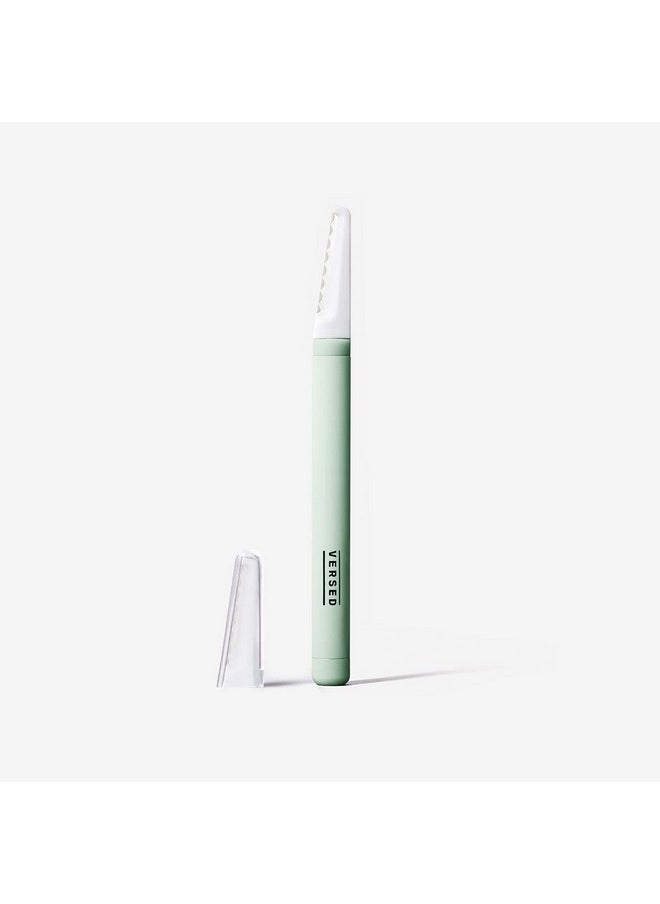 Versed Instant Gratification At-Home Dermaplaning Tool - Reusable, Pro-Grade Facial Exfoliator - Stainless Steel Facial Razor with Single-Edge Blade for Smooth Complexion & Enhanced Makeup Application