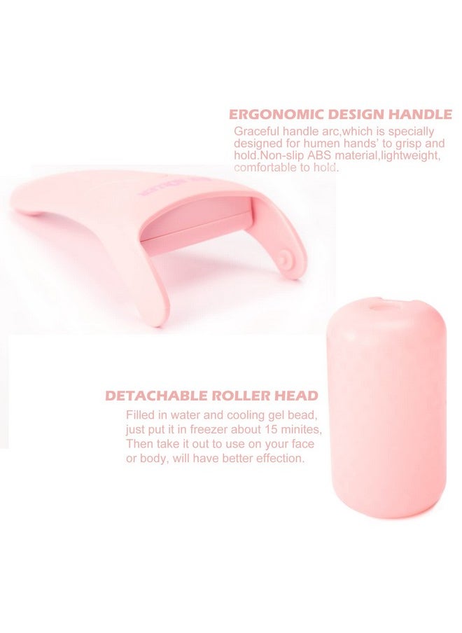 2 PACK Ice Roller for Face and Body Massage, Facial Roller Skin Care Tool for Reduce Wrinkles and Puffiness, Migraine Pain Relief and Skin Tighten, Cold Therapy for Cooling and Calming.(Pink+Green)