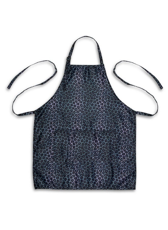 Plum Hill Black Leopard Cosmetology Apron for Hair Stylist, Nail Tech, Esthetician, Make-up Artist - Waterproof Bleach Proof - Hairdresser Apron with Pockets - Animal Print Aprons