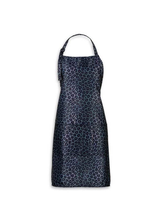 Plum Hill Black Leopard Cosmetology Apron for Hair Stylist, Nail Tech, Esthetician, Make-up Artist - Waterproof Bleach Proof - Hairdresser Apron with Pockets - Animal Print Aprons