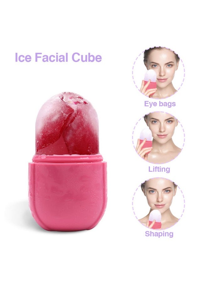 Aethland Ice Roller for Face and Eye, Silicone Mold Face,Facial Skin Care Tool Eye Puffiness Relief & Remove Fine Lines Reduce Acne Beauty Gift Women (Pink)