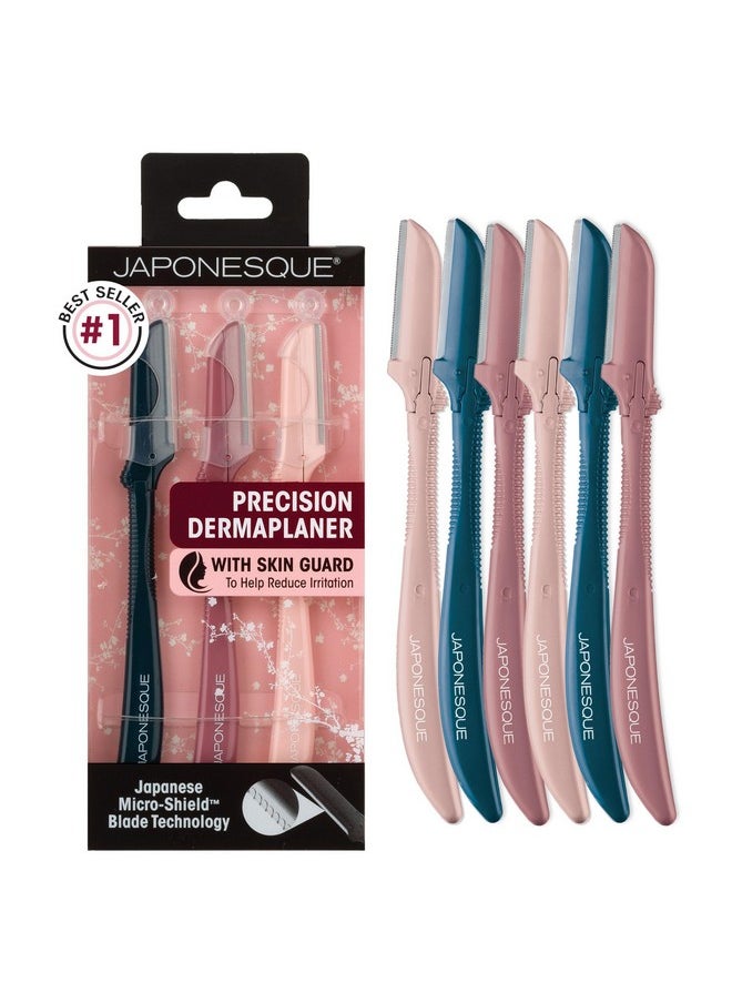 JAPONESQUE Dermaplaner Facial Razors - 3 Piece Set, Facial Hair Razor Kit - One Blade Dermaplane Razor for Women - Pack of 2