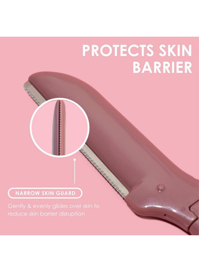 JAPONESQUE Dermaplaner Facial Razors - 3 Piece Set, Facial Hair Razor Kit - One Blade Dermaplane Razor for Women - Pack of 2