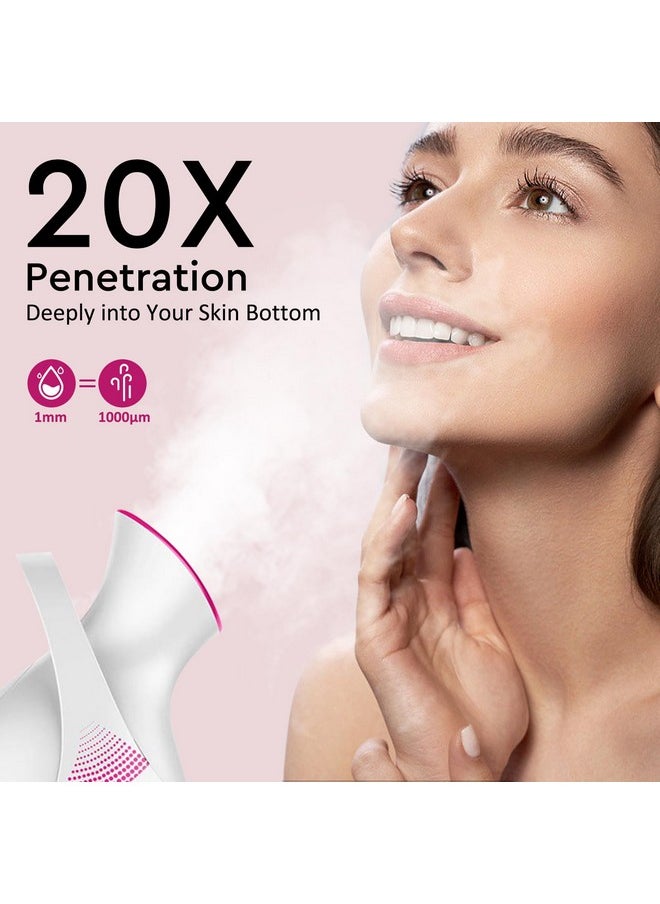 Amconsure Facial Steamer - Nano Ionic Face Steamer Warm Mist Steamer for Face Home Sauna SPA, Face Humidifier Steamer for Facial Deep Cleaning Unclogs Pores Sinuses - 5 Piece Stainless Steel Skin Kit