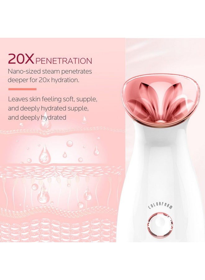 Colorfarm Facial Steamer Nano Ionic: Face Steamer Deep Cleaning Unclogs Pores - Humidifier Hot Mist Home Sauna Spa for Women Men Sinuses Moisturizing