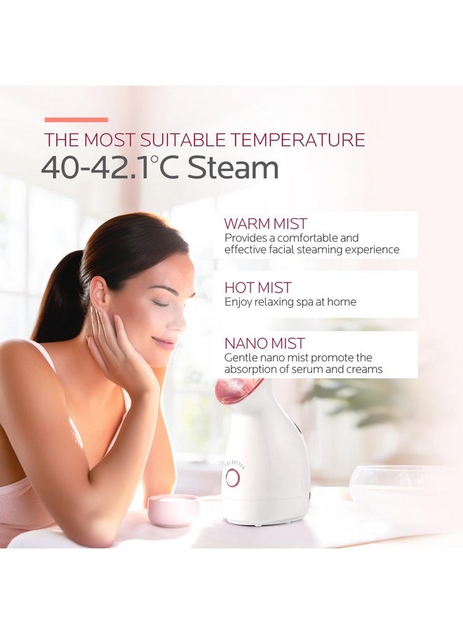 Colorfarm Facial Steamer Nano Ionic: Face Steamer Deep Cleaning Unclogs Pores - Humidifier Hot Mist Home Sauna Spa for Women Men Sinuses Moisturizing