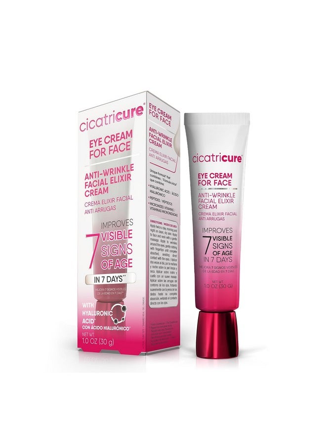 Cicatricure Eye Cream for Face: 7-in-7 Anti-Wrinkle, Peptides & Vitamins Reduce 7 Aging Signs in 7 Days, Hydrating, Oil-Free, 1oz