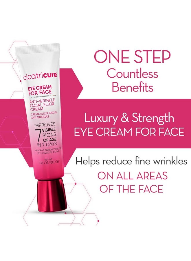 Cicatricure Eye Cream for Face: 7-in-7 Anti-Wrinkle, Peptides & Vitamins Reduce 7 Aging Signs in 7 Days, Hydrating, Oil-Free, 1oz
