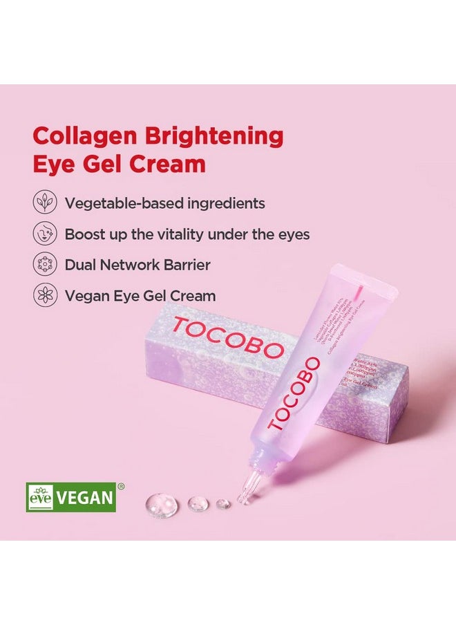 TOCOBO Collagen Brightening Eye Gel Cream | Quartz Water, Lavender Water Extract, Brightening Eye Care, Eye Lifting | Vegan, Collagen Eye cream, 1 Ounce (Pack of 1), 1 Ounce