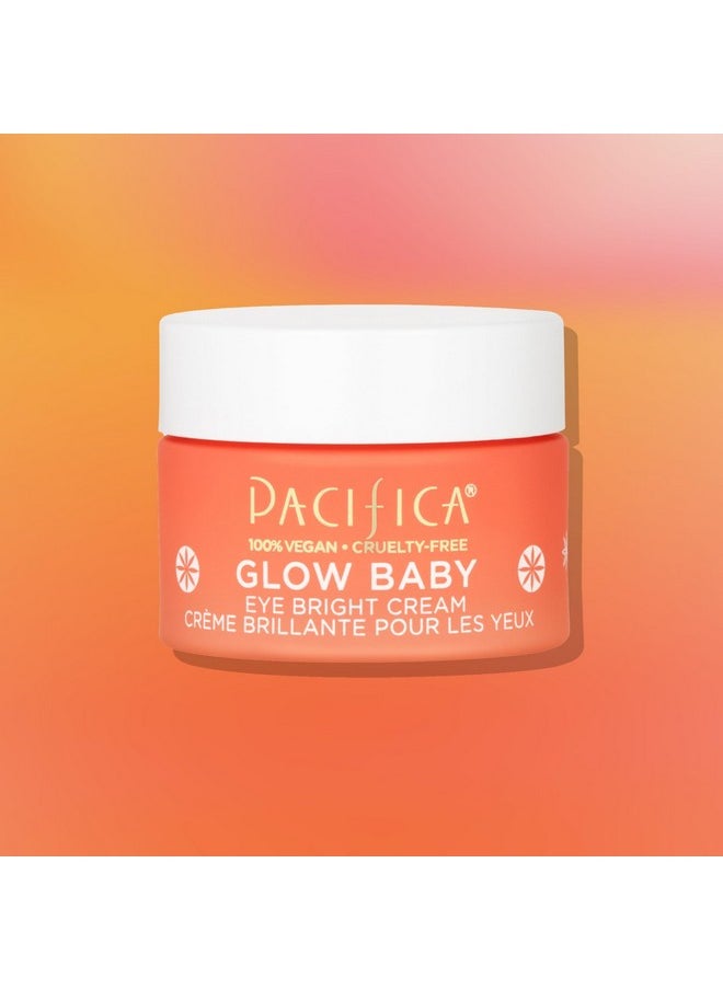 Pacifica Eye Cream for Women - Glow Baby Brightening Eye Cream Eye Cream - Dark Circles Caffeine Under Eye Treatment w/ Vitamin C, Caffeine, Hyaluronic Acid Vegan Cruelty-Free Dermatologist Tested