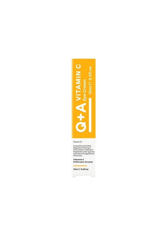 Q+A Eye Cream, a blend of Cherry Extract, and Glycogen, to reinvigorate delicate skin, delivering an essential hit of moisture, 15ml