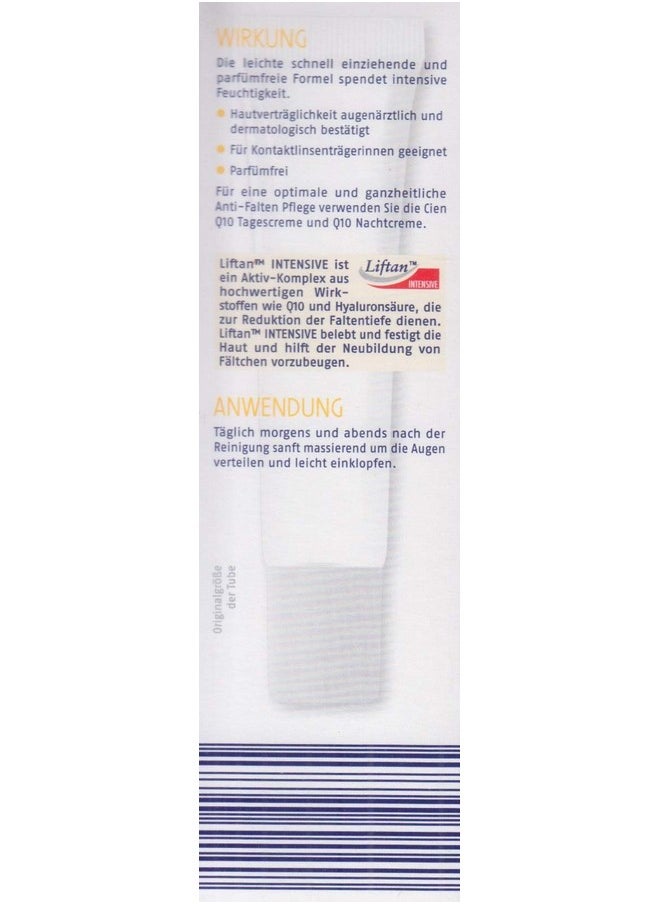 cien Anti-Wrinkle Eye Contour Cream with Q10 and Hyaluronic Acid and Vitamin E 15ml (0.51 Oz)
