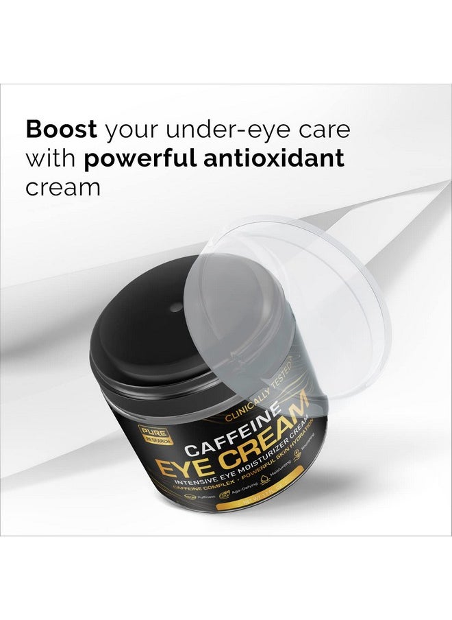Caffeine Eye Cream For Anti Aging, Dark Circles, Bags, Puffiness. Great Under Eye Skin + Face Tightening, Eye Lift Treatment For Men & Women 1.7oz