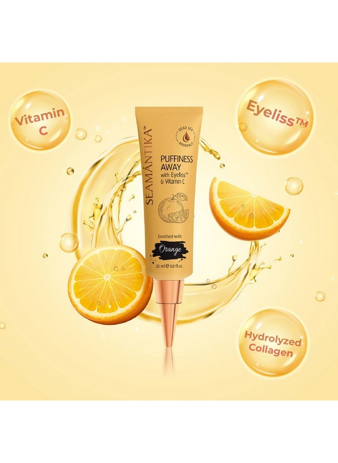 SEAMANTIKA PUFFINESS AWAY - Instant results - Naturally eye cream for rapid reduction of Eye Bags, Puffiness, Wrinkles, and Dark Circle. Made with Dead Sea Minerals 0.8 fl.oz