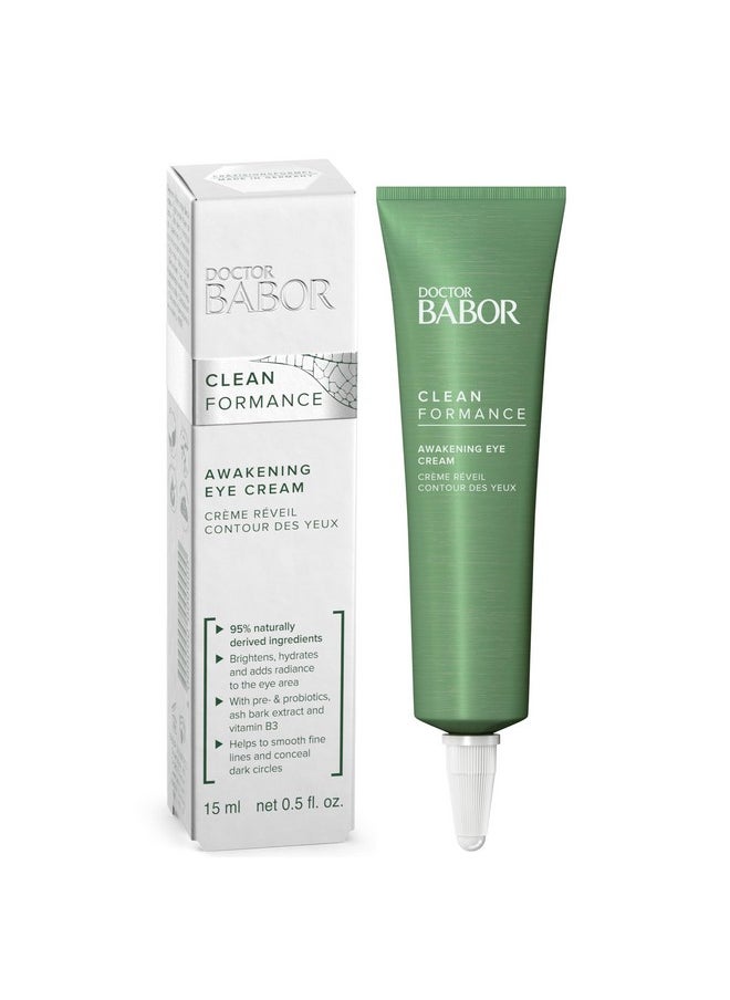 BABOR CLEANFORMANCE Awakening Eye Cream, Moisturizes Under Eyes, Smooth Lines & Reduce Bags and Puffiness, Lightweight Luminous Reflect to Conceal Dark Circles, 0.5 oz