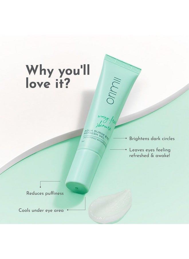 Orimii Under Eye Cream for Dark Circles | Enriched with Arctic Cloudberry (Natural Vitamin C) For Skin Brightening; Cucumber & Green Tea For Puffiness & Wrinkles Reduction - Gel Based (15ml)