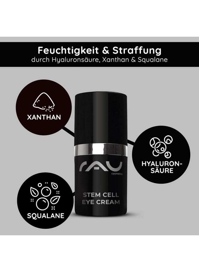 RAU Cosmetics Stem Cell Eye Cream (0.5 FL oz) - Eye Cream against wrinkles and dark circles - for mature & dry skin - with hyaluronic acid, stem cells, squalane, albizia julibrissin and phospholipids