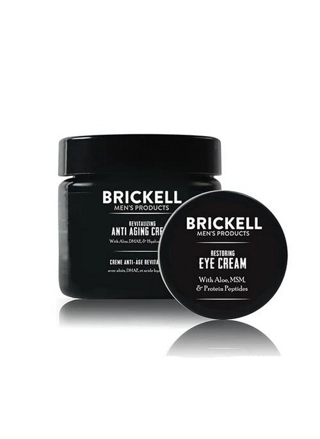 Brickell Men's Ultimate Anti-Aging Routine, Anti-Wrinkle, Night Face Cream and Eye Cream to Reduce Puffiness, Wrinkles, Dark Circles, Under Eye Bags, Natural and Organic, Unscented