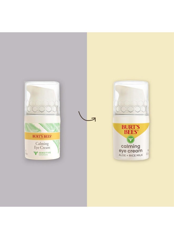 Burt's Bees Stocking Stuffers, Calming Eye Cream With Aloe and Rice Milk, Moisturizes Without Causing Redness or Irritation, 98.7 Percent Natural Origin Skin Care Christmas Gifts, 0.5 oz. Bottle