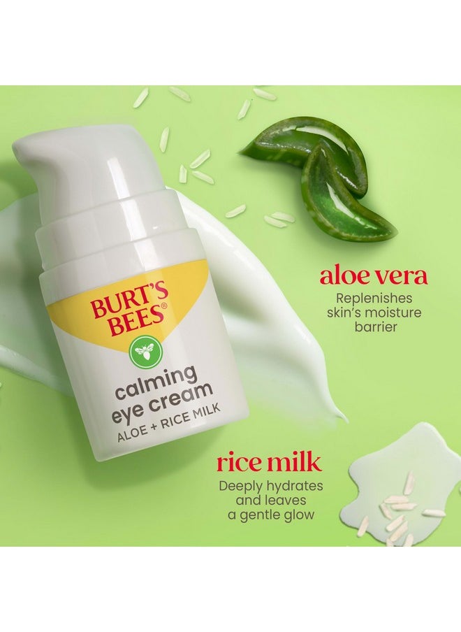 Burt's Bees Stocking Stuffers, Calming Eye Cream With Aloe and Rice Milk, Moisturizes Without Causing Redness or Irritation, 98.7 Percent Natural Origin Skin Care Christmas Gifts, 0.5 oz. Bottle