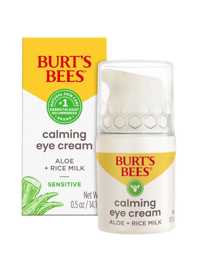 Burt's Bees Stocking Stuffers, Calming Eye Cream With Aloe and Rice Milk, Moisturizes Without Causing Redness or Irritation, 98.7 Percent Natural Origin Skin Care Christmas Gifts, 0.5 oz. Bottle