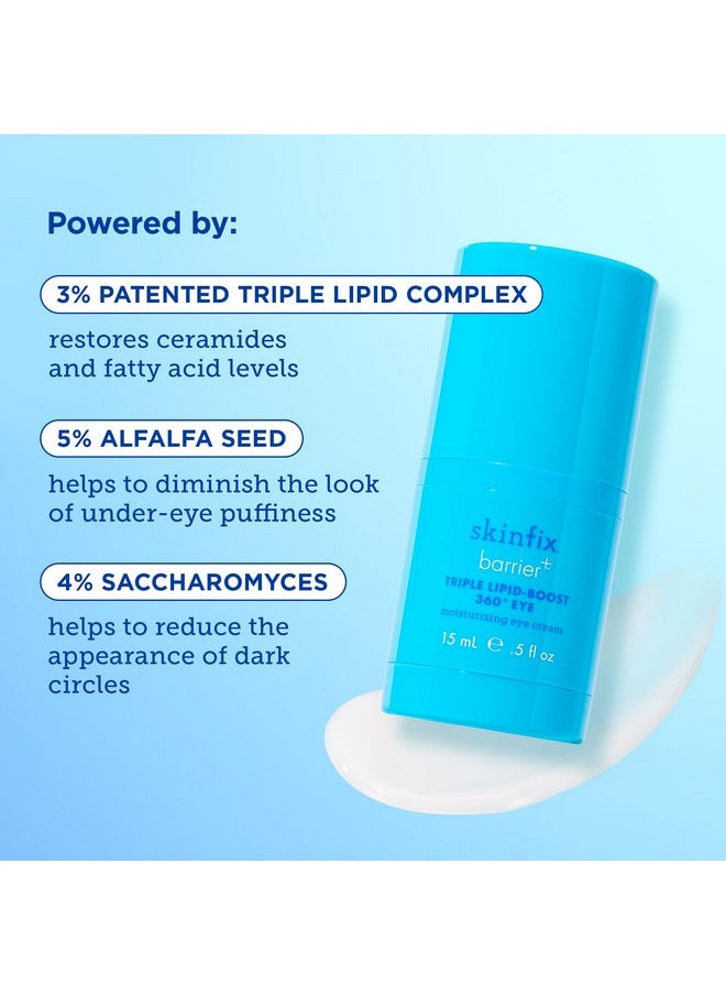 Skinfix Barrier+ Triple Lipid-Boost 360° Eye Cream: Targets Dark Circles, Puffiness, and Fine Lines Around Eyes and Lids, Clinically Proven to Brighten and Refresh Eyes, 0.5 oz