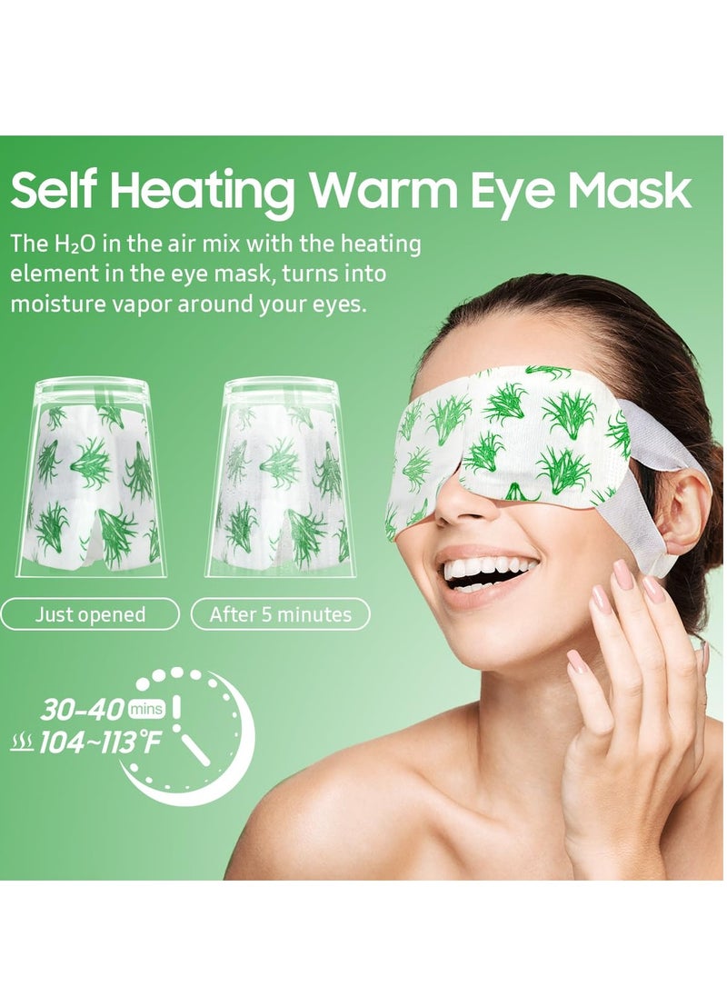 20 Packs Steam Eye Mask, Heated Eye Mask Warm Compress for Eyes, Disposable Self Heating Eye Mask for Sleep, Travel Essentials & Relaxation Gifts for Women, Stocking Stuffers (Lemongrass)