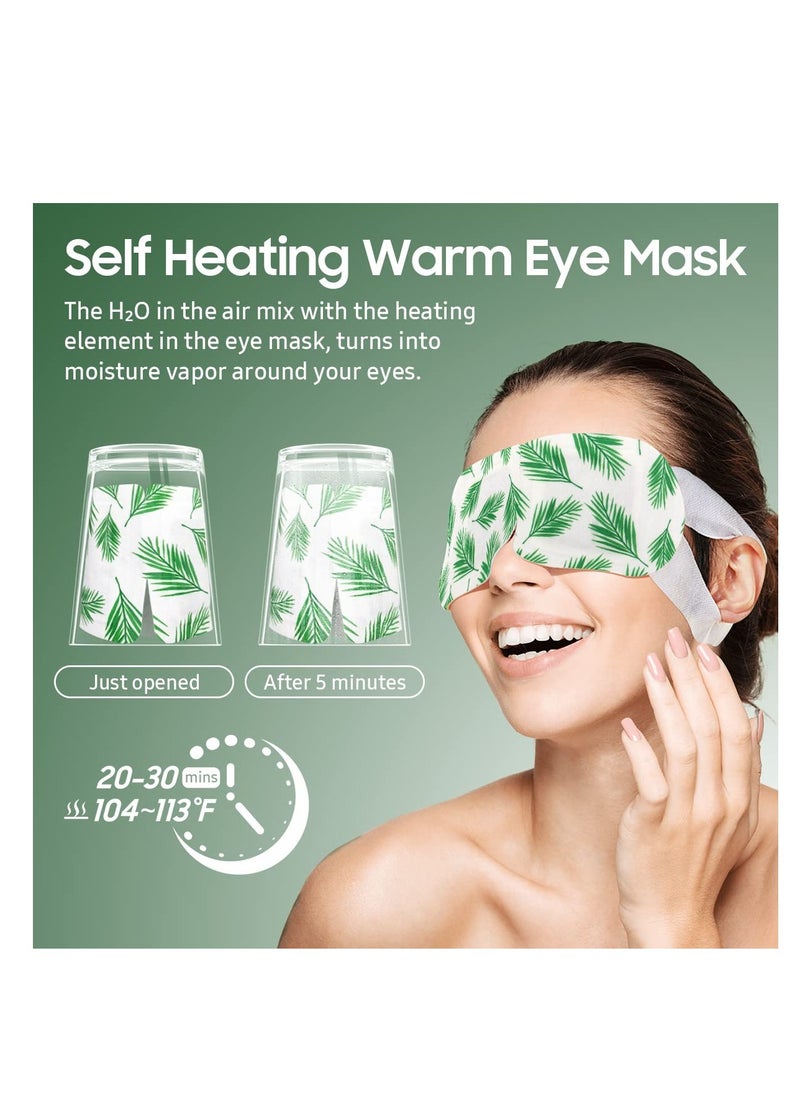 30Packs Steam Eye Mask, Heated Eye Mask Warm Compress for Eyes, Self Heating Disposable Eye Masks for Home Sleep, Spa, Travel Essentials & Relaxation Gifts, Stocking Stuffers (Tea Tree)