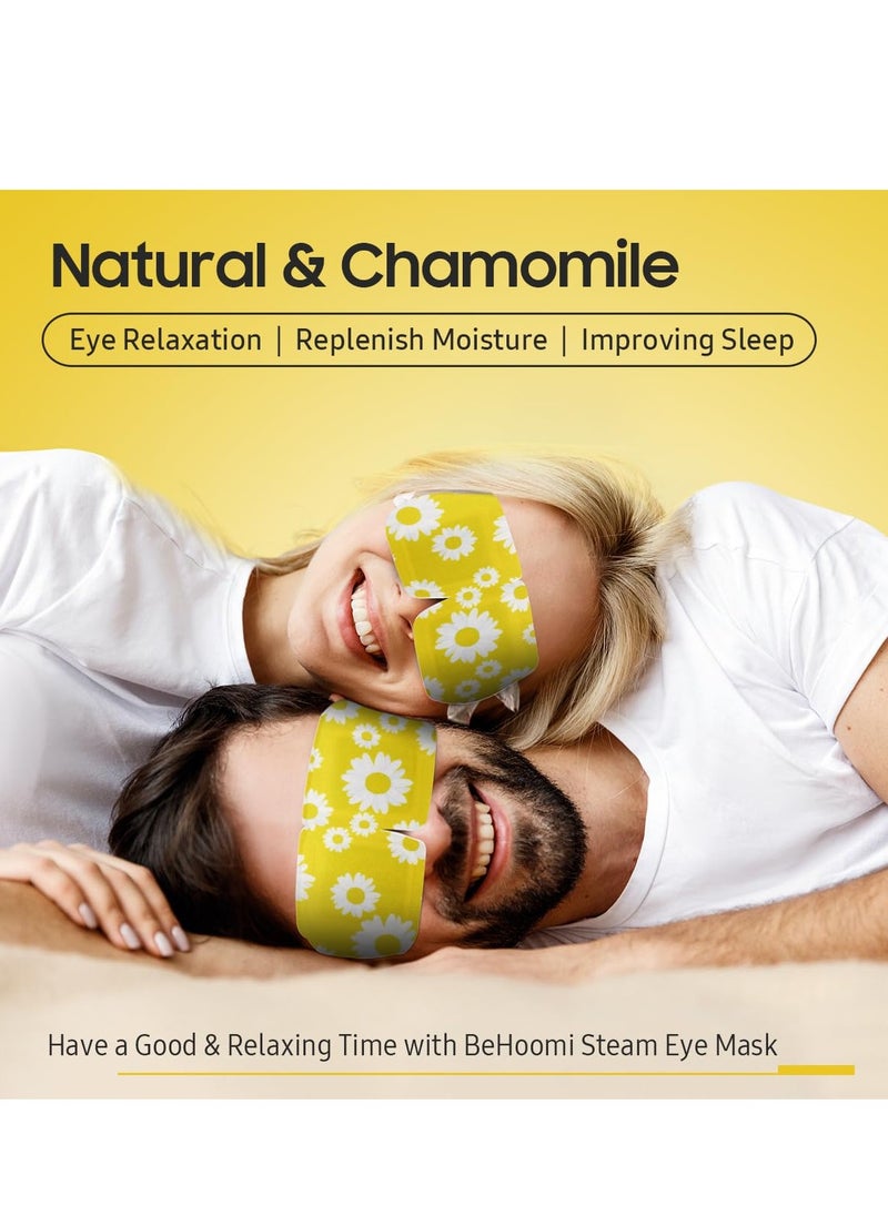 20 Packs Steam Eye Mask, Heated Eye Mask Warm Compress for Eyes, Disposable Self Heating Eye Mask for Sleep, Spa, Travel Essentials & Relaxation Gifts for Women, Stocking Stuffers (Chamomile)