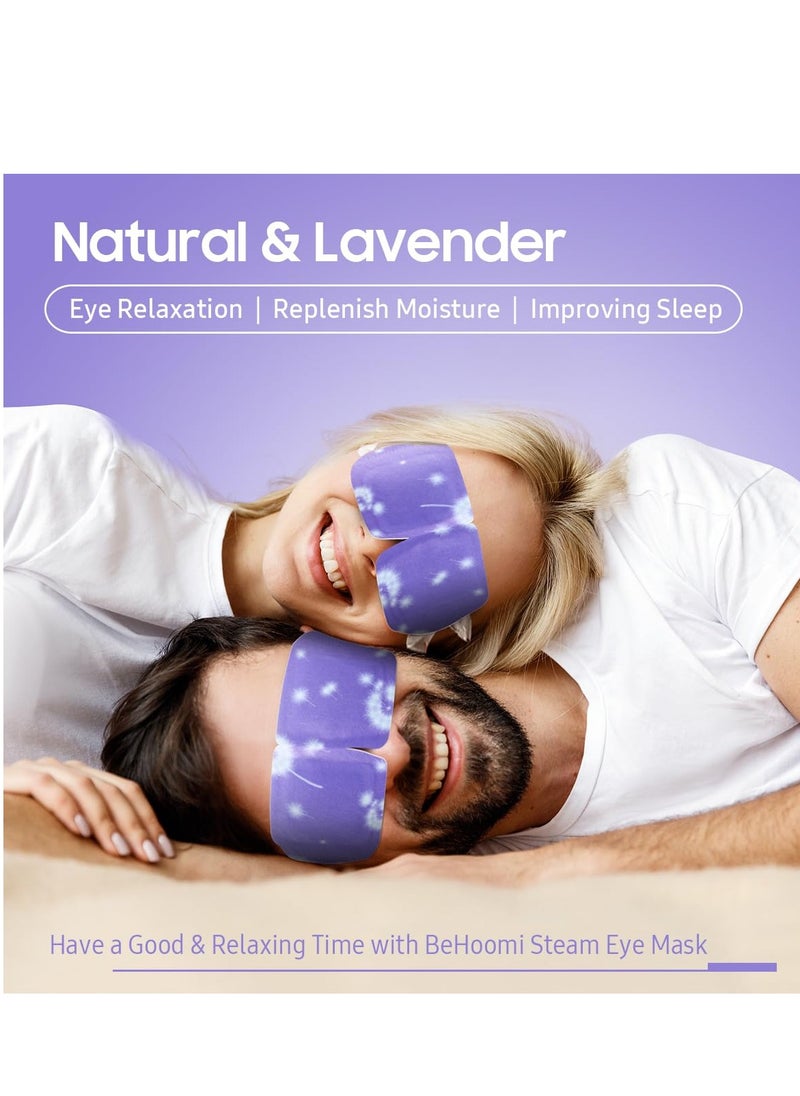 BeHoomi Steam Eye Mask, 10 Packs Heated Eye Mask, Self Heating Disposable SPA Warm Compress for Eyes Sleep Mask, Travel Essentials & Relaxation Gifts, Stocking Stuffers (Lavender Scent)