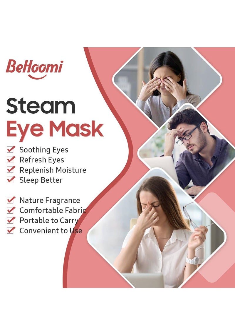 30Packs Steam Eye Mask, Heated Eye Mask Warm Compress for Eyes, Self Heating Disposable Eye Masks for Home Sleep, Spa, Travel Essentials & Relaxation Gifts, Stocking Stuffers (Rose)