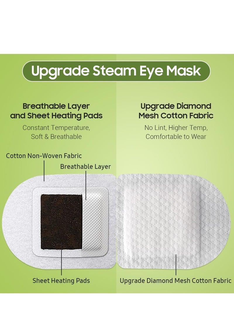 30Packs Steam Eye Mask, Heated Eye Mask Warm Compress for Eyes, Self Heating Disposable Eye Masks for Home Sleep, Spa, Travel Essentials & Relaxation Gifts, Stocking Stuffers (Green Tea)