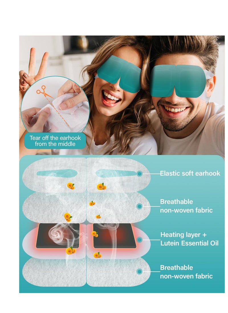 16 Packs Steam Eye Mask Lutein, Heated Eye Masks Bluebell Scent Relaxing Gifts for Women Soothing Eye Fatigue Hot Sleep Mask, Warm Eye Compress for Dry Eyes, Disposable Eye Mask for Travel Essentials