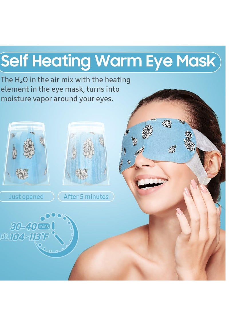 20 Packs Steam Eye Mask, Heated Eye Mask Warm Compress for Eyes, Disposable Self Heating Eye Mask for Sleep, Spa, Travel Essentials & Relaxation Gifts for Women, Stocking Stuffers (Jasmine)
