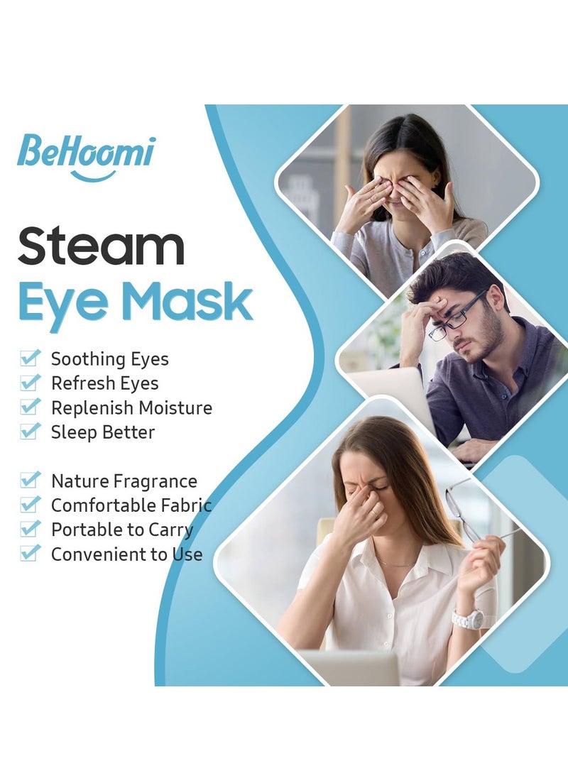 20 Packs Steam Eye Mask, Heated Eye Mask Warm Compress for Eyes, Disposable Self Heating Eye Mask for Sleep, Spa, Travel Essentials & Relaxation Gifts for Women, Stocking Stuffers (Jasmine)