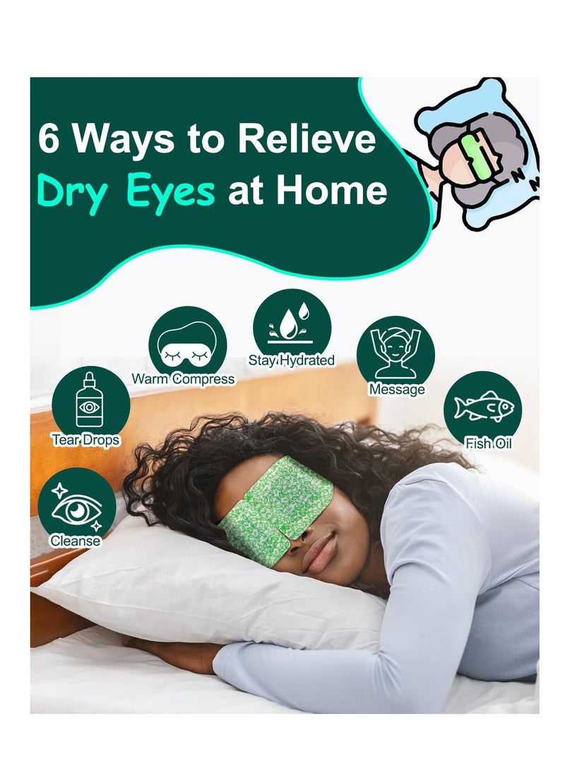 16 Packs Steam Eye Masks for Dry Eyes, SPA Warm Eye Mask, Relief Eye Fatigue Hot Sleep Eye Mask for Puffy Eyes Mask, Disposable Moist Heating Compress Pads for Sleeping, Christmas Gift, Unscented