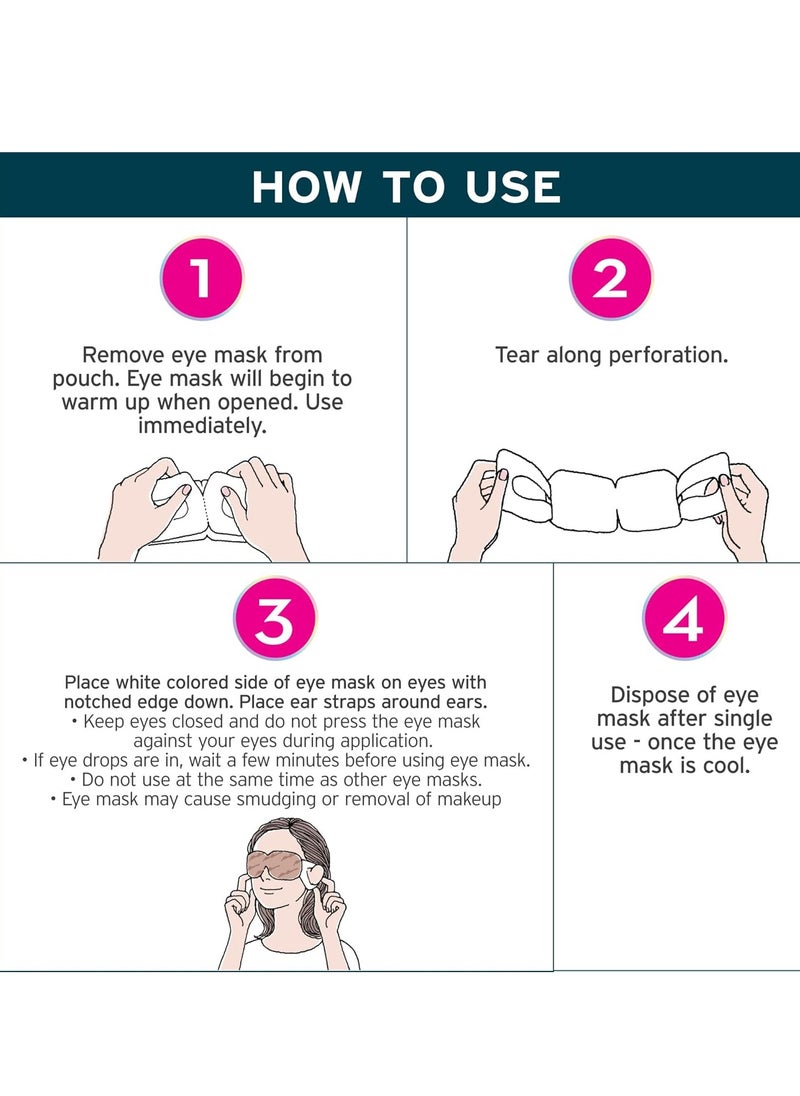 MegRhythm by Kao Gentle Steam Eye Mask, Lavender, Rejuvenates Eyes, Reduces the look of puffy eyes, Dermatologist and Ophthalmologist Tested, 5 Count