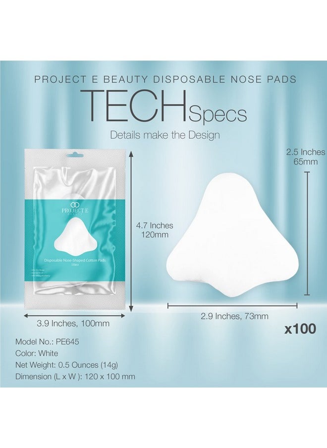 100pcs Disposable DIY Non-Woven Nose Mask Paper by Project E Beauty | Cotton Nose Care Mask | For Skincare & Spa Salon Use | Nose Paper for Toner, Serum, or Lotion (100, Nose Shaped)