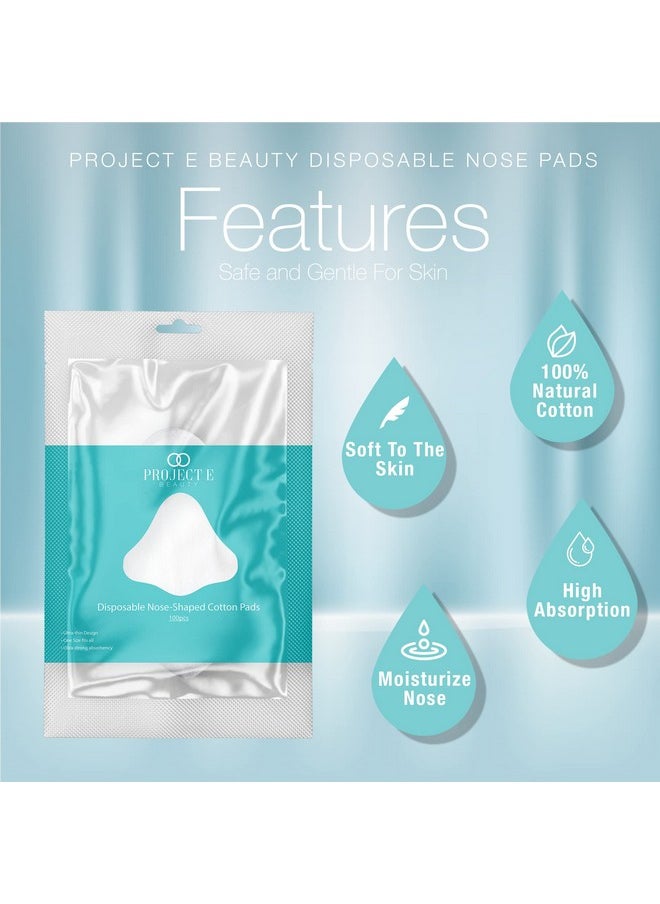 100pcs Disposable DIY Non-Woven Nose Mask Paper by Project E Beauty | Cotton Nose Care Mask | For Skincare & Spa Salon Use | Nose Paper for Toner, Serum, or Lotion (100, Nose Shaped)