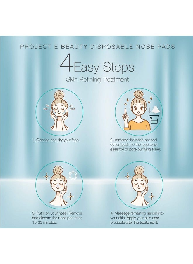 100pcs Disposable DIY Non-Woven Nose Mask Paper by Project E Beauty | Cotton Nose Care Mask | For Skincare & Spa Salon Use | Nose Paper for Toner, Serum, or Lotion (100, Nose Shaped)