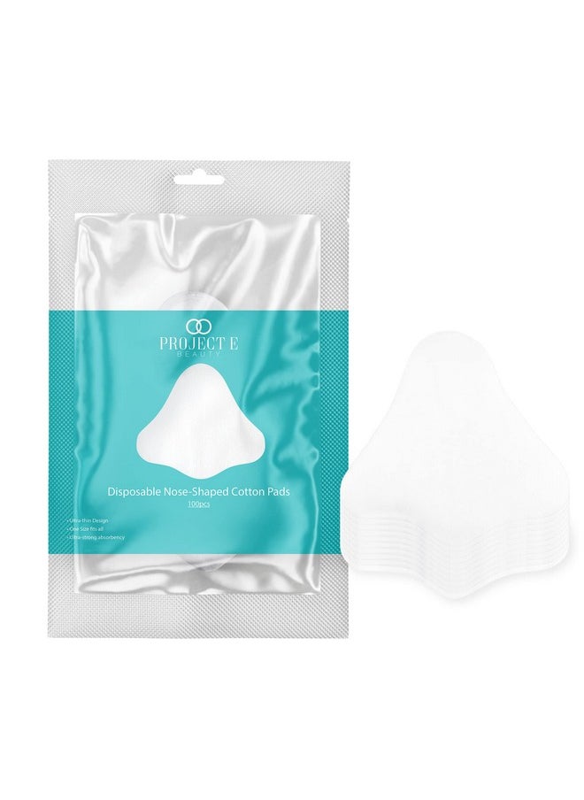 100pcs Disposable DIY Non-Woven Nose Mask Paper by Project E Beauty | Cotton Nose Care Mask | For Skincare & Spa Salon Use | Nose Paper for Toner, Serum, or Lotion (100, Nose Shaped)