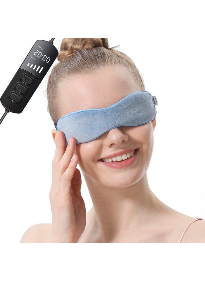 Aroma Season Heated Eye Mask for Dry Eyes, Warm Eye Compress with Flaxseed Graphene FIR for MGD, Dry Eye Syndrome, Chalazion Blepharitis Stye Eye Treatment, Steam Moist to Unclog glands (Blue)
