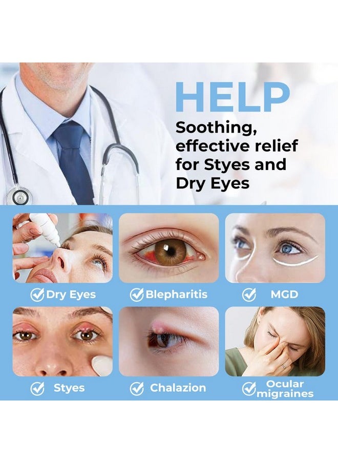 Aroma Season Heated Eye Mask for Dry Eyes, Warm Eye Compress with Flaxseed Graphene FIR for MGD, Dry Eye Syndrome, Chalazion Blepharitis Stye Eye Treatment, Steam Moist to Unclog glands (Blue)