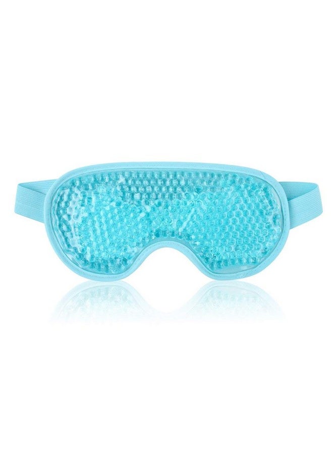 NEWGO Cooling Eye Mask Cold Gel Eye Mask for Eye Puffiness, Tired Eyes, Migraines, Stress, Itchy Eyes, Eye Lid Surgery, Eye Relief Mask for Sleeping, Skin Care, Eye Spa - Blue