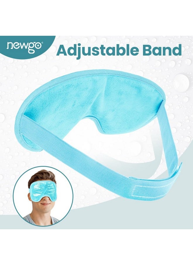 NEWGO Cooling Eye Mask Cold Gel Eye Mask for Eye Puffiness, Tired Eyes, Migraines, Stress, Itchy Eyes, Eye Lid Surgery, Eye Relief Mask for Sleeping, Skin Care, Eye Spa - Blue