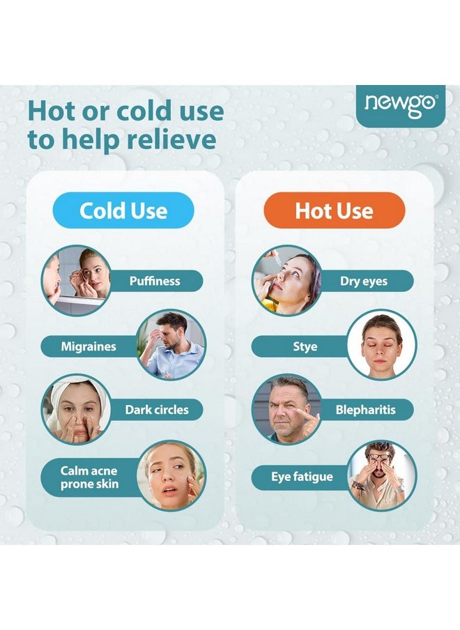 NEWGO Cooling Eye Mask Cold Gel Eye Mask for Eye Puffiness, Tired Eyes, Migraines, Stress, Itchy Eyes, Eye Lid Surgery, Eye Relief Mask for Sleeping, Skin Care, Eye Spa - Blue