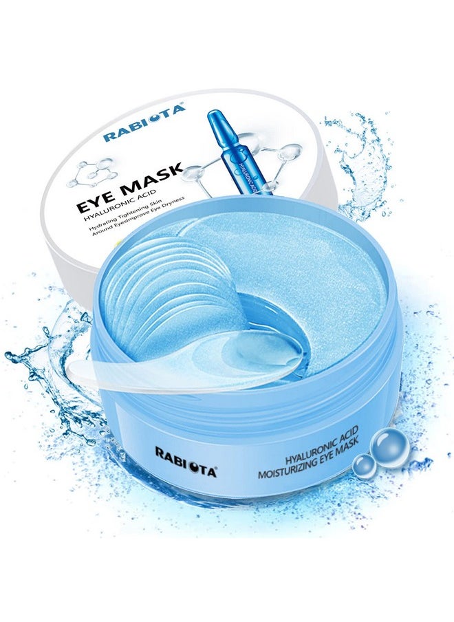 RABIOTA Under Eye Patches,30 pairs Hyaluronic Acid Anti-Aging Under Eye Mask, Collagen Under Eye Gel Pads for Dark Circles, Wrinkles, Fine Line, Puffiness (Blue)