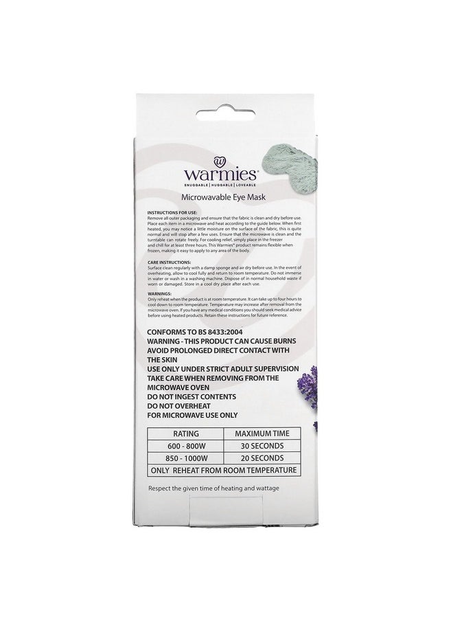 Warmies Marshmallow Gray Microwaveable Lavendar Scented Eye Mask