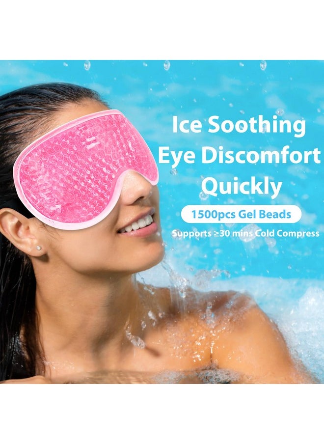 BeeVines Gel Eye Mask, 2 Pack Cooling Ice Masks for Puffy Eyes for Men & Women, Cold & Warm Compress for Post Surgery, Puffiness, Allergies, Sinuses & Migraines Treatment